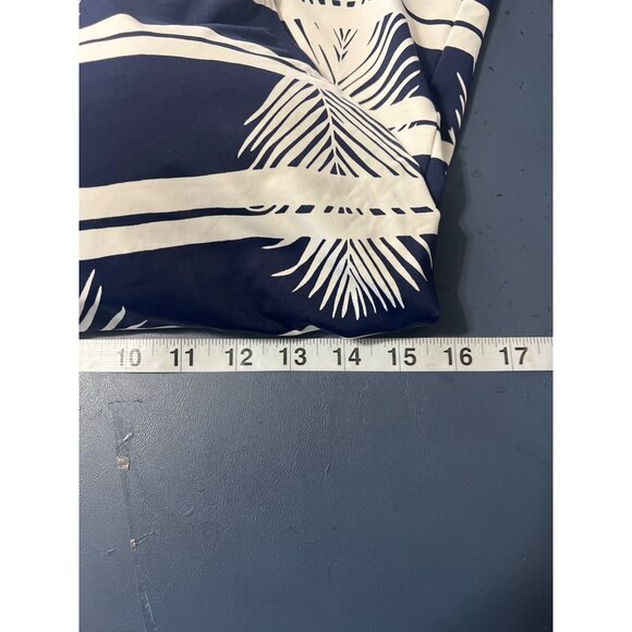 Lands End Tankini Swim Top Size 10 Blue White Palm Print Beach Vacation Resort - Picture 5 of 11